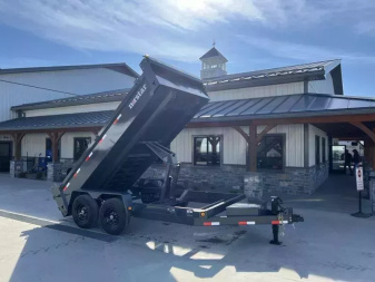 New 2026 Ironbull 7x14' Dump Trailer 14000# GVW * TARP KIT * 5X16 SCISSOR HOIST * 10GA FLOOR * FRONT/REAR BULKHEAD * UNDERMOUNT RAMPS