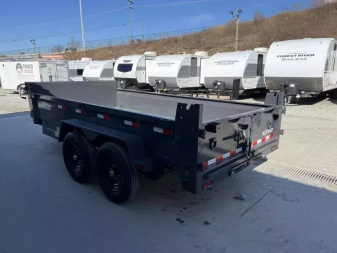 New 2026 Ironbull 7x14' Dump Trailer 14000# GVW * TARP KIT * 5X16 SCISSOR HOIST * 10GA FLOOR * FRONT/REAR BULKHEAD * UNDERMOUNT RAMPS