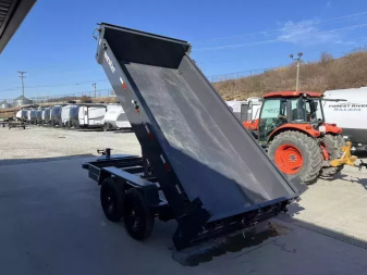 New 2026 Ironbull 7x14' Dump Trailer 14000# GVW * TARP KIT * 5X16 SCISSOR HOIST * 10GA FLOOR * FRONT/REAR BULKHEAD * UNDERMOUNT RAMPS