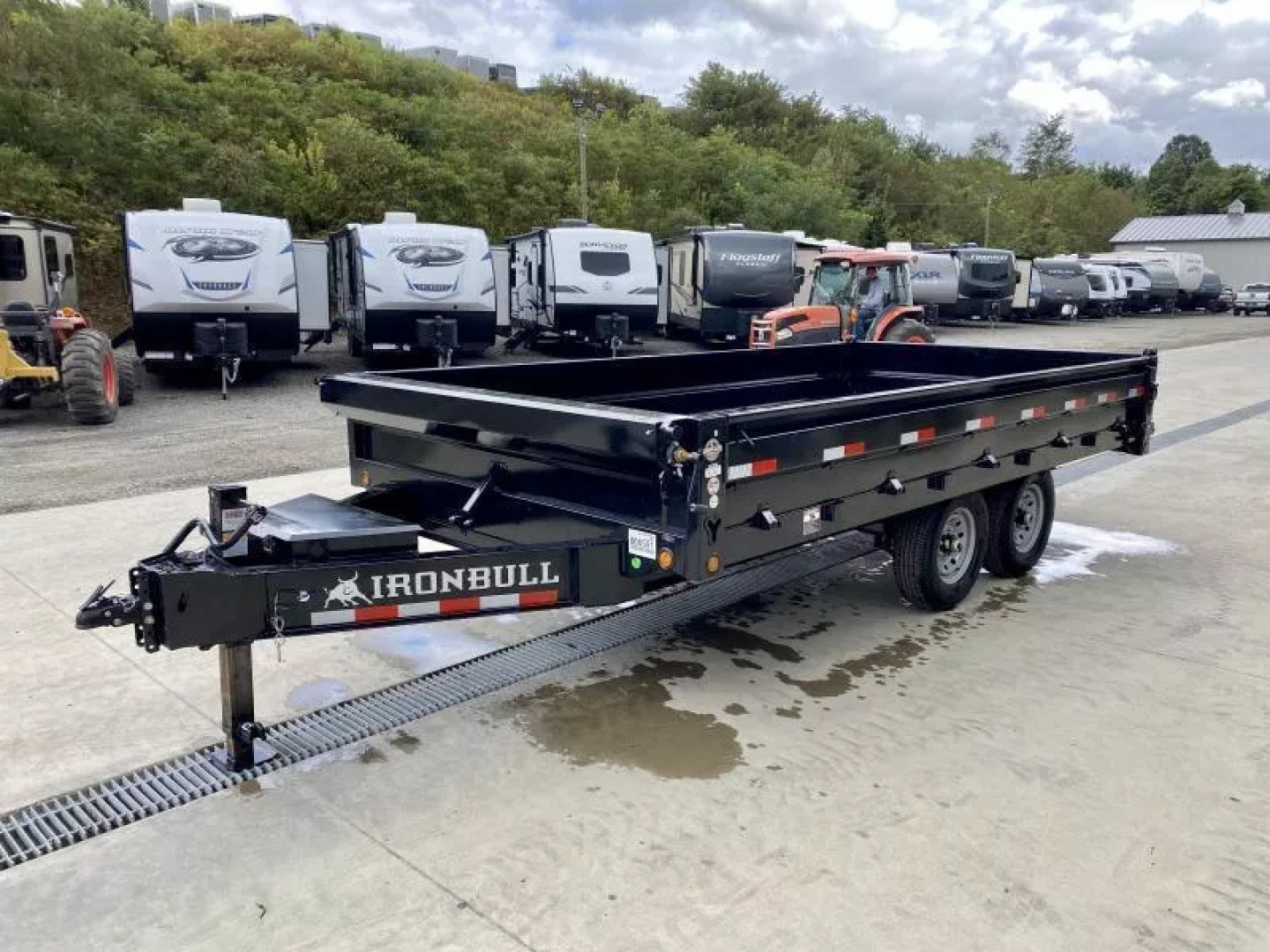 New 2026 Ironbull 8x16' Deckover Dump Trailer 14000# GVW * TARP KIT * 10" I-BEAM FRAME * BED RUNNERS * 12K JACK * FOLD DOWN SIDES * OVERSIZE 5x20 SCISSOR * INTGRATED KEYWAY/10GA WALLS * IRONCLAD WARRANTY
