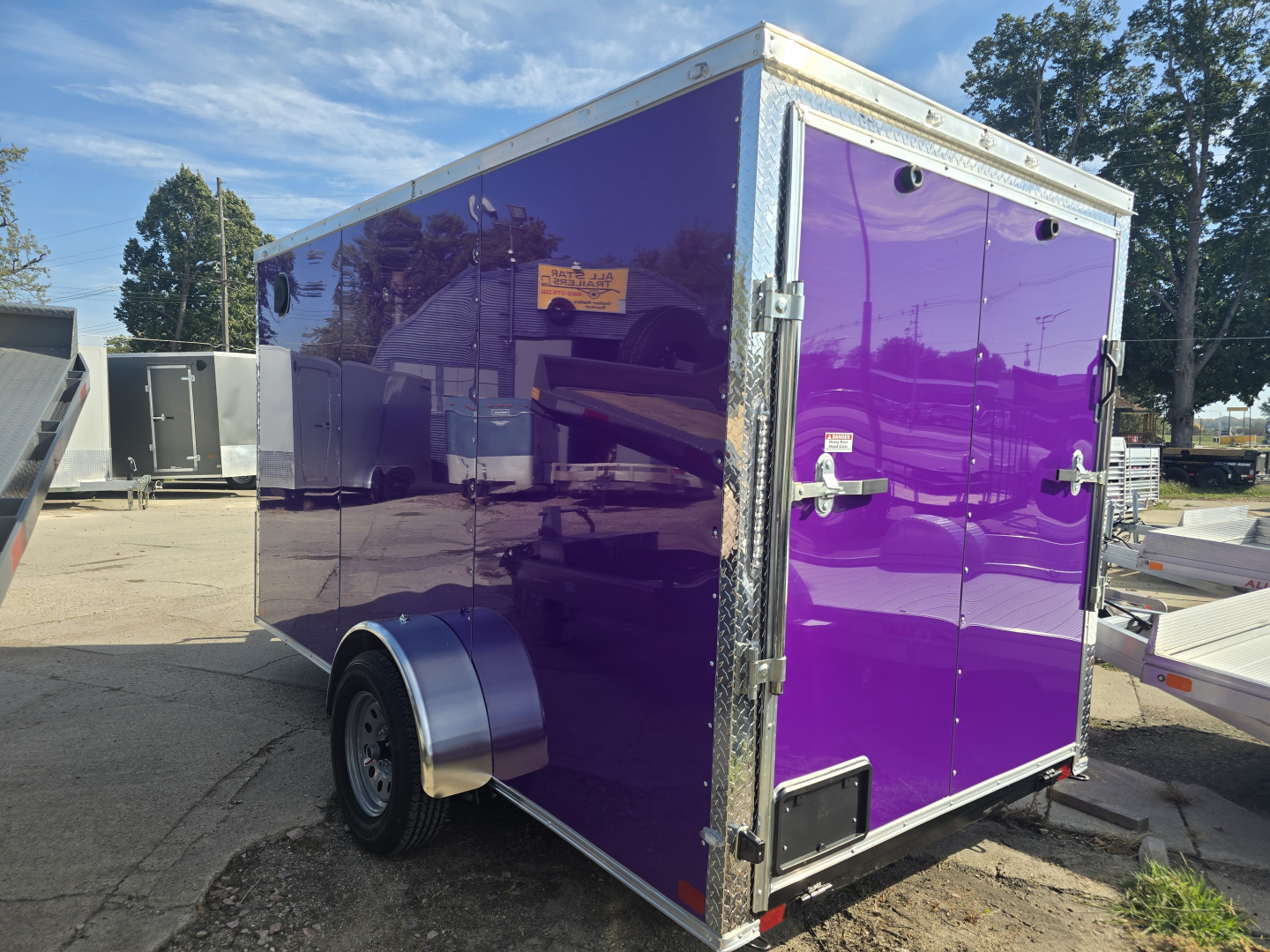 New 2025 Allure Trailers 6x12 Purple Color Cargo / Enclosed Trailer