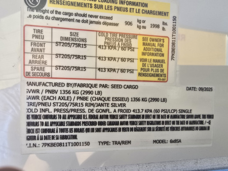 New 2025 Allure Trailers 6x8' Single Axle-White Color Cargo / Enclosed Trailer