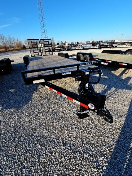 New 2026 Sure-Trac 7 x 20 (18+2) 14K Equipment Trailer w/ Split Ramps