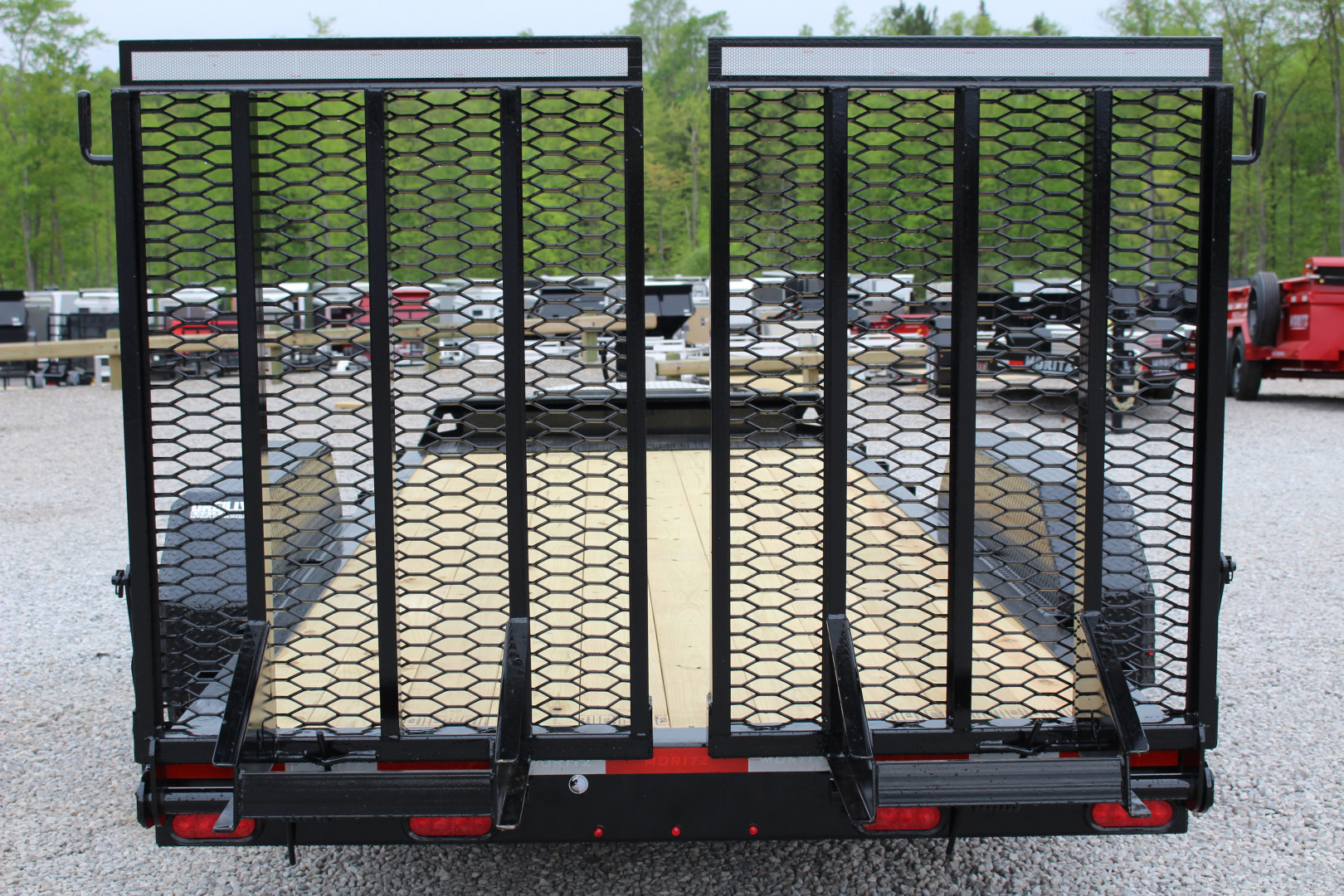 New 2026 Moritz ELBH 7' x 18' Low Pro - Split Mesh Ramps- Equipment Trailer - 14000# GVW