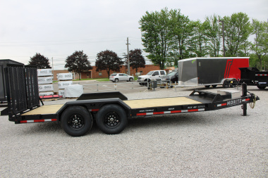 New 2026 Moritz ELBH 7' x 18' Low Pro - Split Mesh Ramps- Equipment Trailer - 14000# GVW