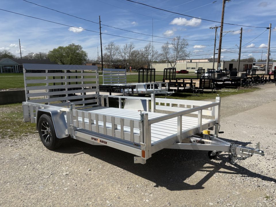 New 2026 Sport Haven 7'X12' DELUXE ALUMINUM W/ATV RAMP SIDES Utility Trailer