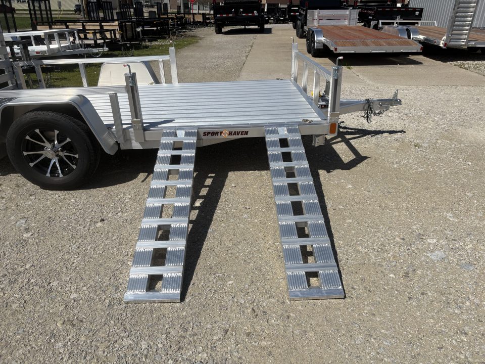 New 2026 Sport Haven 7'X12' DELUXE ALUMINUM W/ATV RAMP SIDES Utility Trailer
