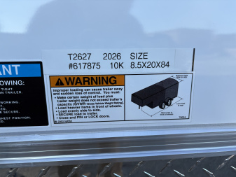 New 2026 H&H Trailers 8'5" x 20' 10K Cargo / Enclosed Trailer