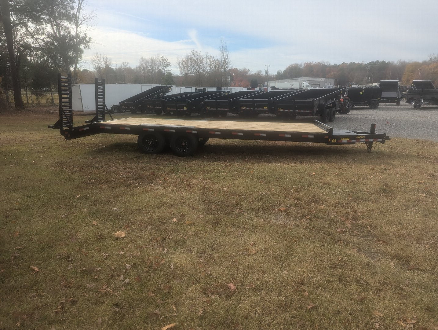 New 2026 Big Tex 24' 16OA 17.5K Flat Bed Trailer w/ Fold Up Ramps