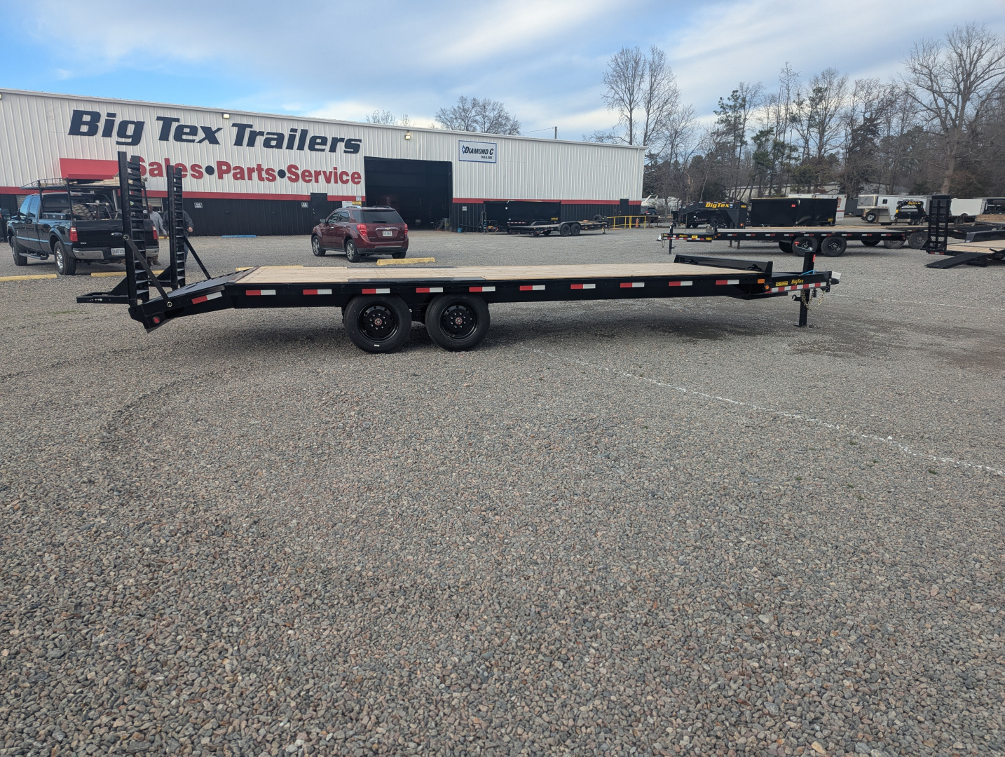 New 2026 Big Tex 24' 16OA 17.5K Flat Bed Trailer w/ Fold Up Ramps