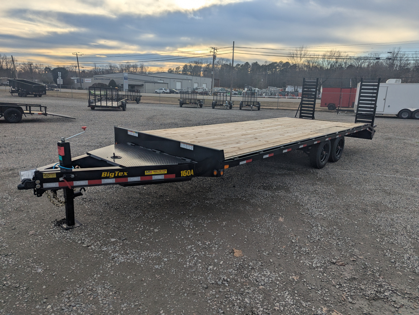 New 2026 Big Tex 24' 16OA 17.5K Flat Bed Trailer w/ Fold Up Ramps