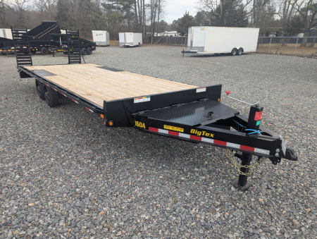 New 2026 Big Tex 24' 16OA 17.5K Flat Bed Trailer w/ Fold Up Ramps