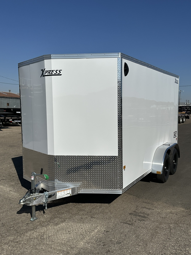 New 2026 ALCOM 7X16 7k Aliminum Cargo / Enclosed Trailer White