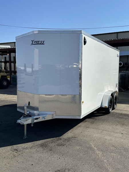 New 2026 ALCOM 7X16 7k Aliminum Cargo / Enclosed Trailer White