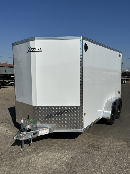 New 2026 ALCOM 7X16 7k Aliminum Cargo / Enclosed Trailer White