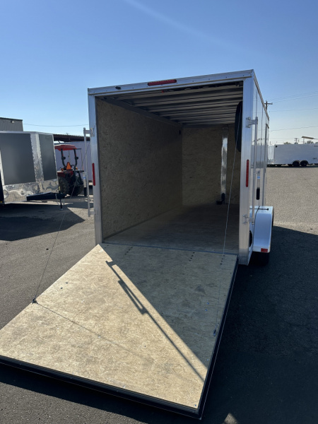 New 2026 ALCOM 7X16 7k Aliminum Cargo / Enclosed Trailer White