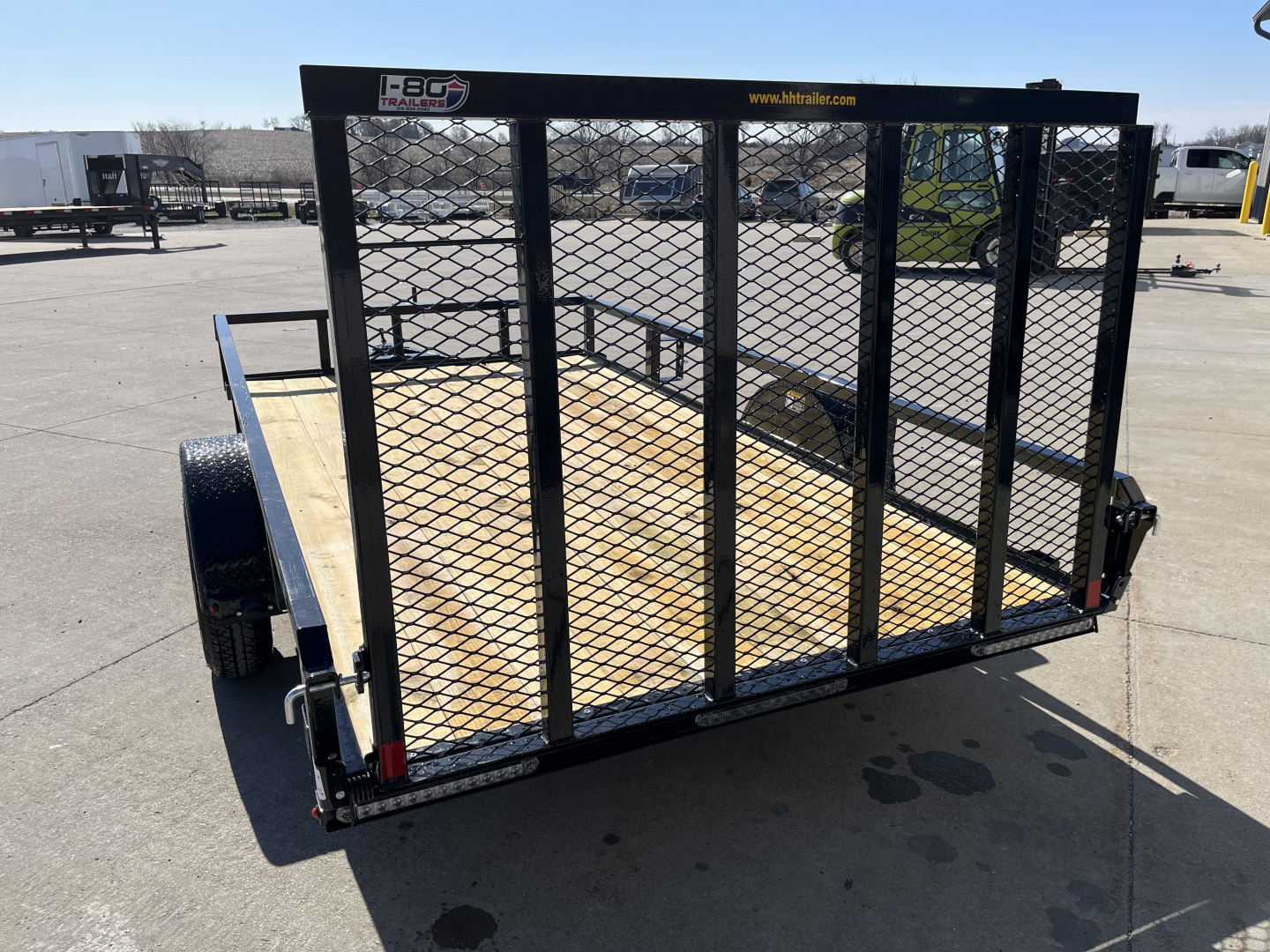 New 2026 H&H Black 76"x12' 3k Rail Side Utility Trailer