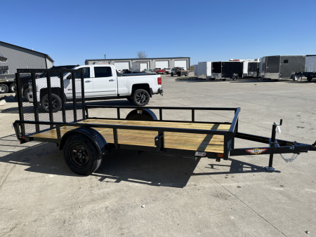New 2026 H&H Black 76 x12' 3k Rail Side Utility Trailer