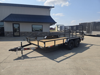 New 2026 H&H 82 x14' 7k Rail Side Utility Trailer