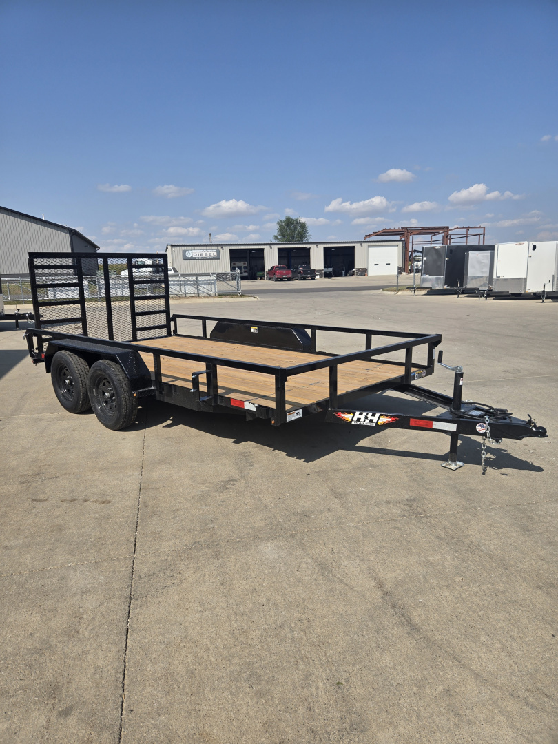 New 2026 H&H Black 82"x14' 7k Rail Side Utility Trailer