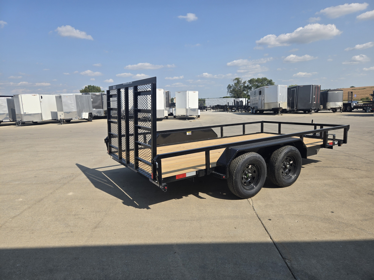 New 2026 H&H Black 82"x14' 7k Rail Side Utility Trailer