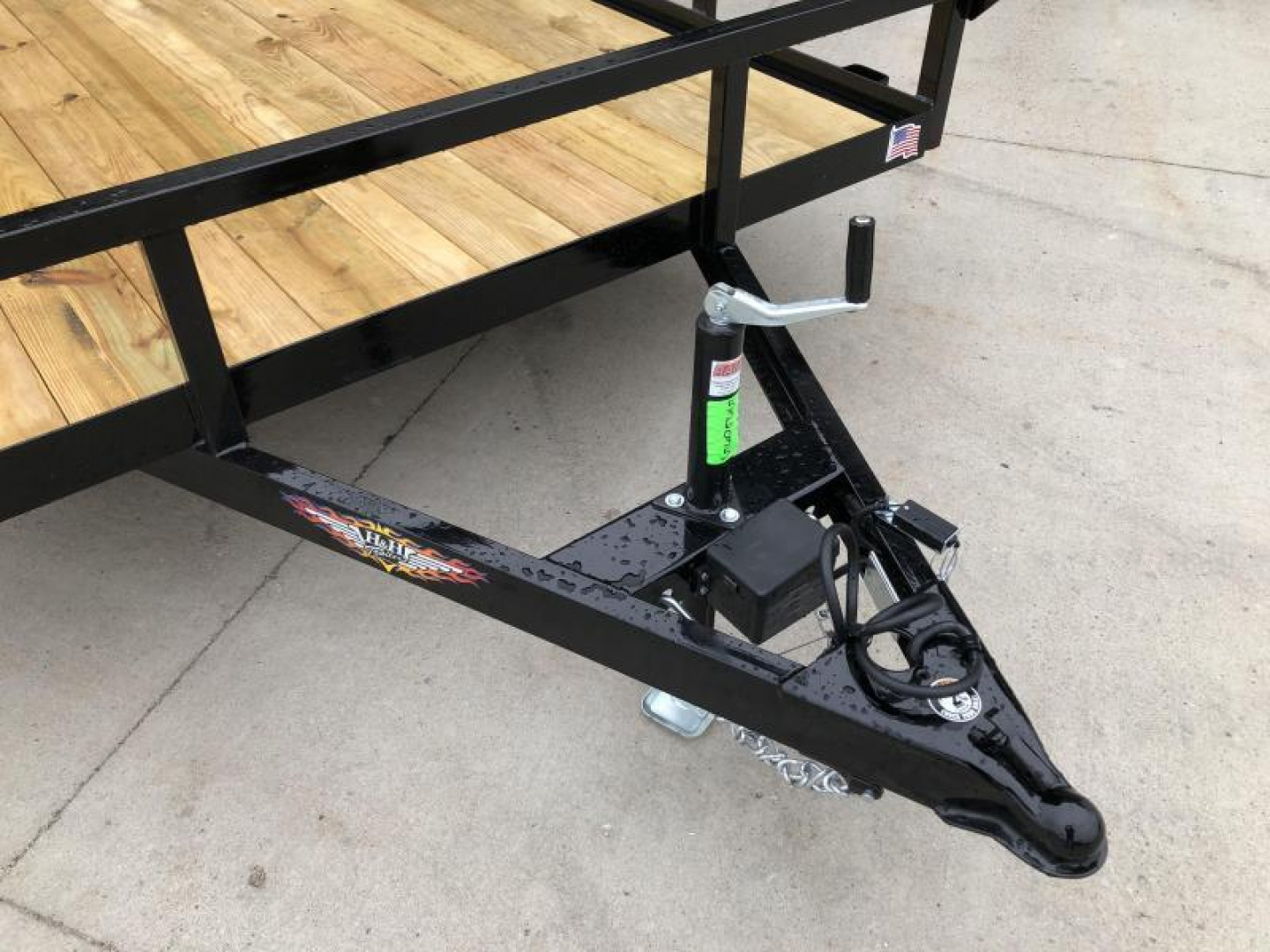 New 2026 H&H Black 82"x16' 7k Rail Side Utility Trailer