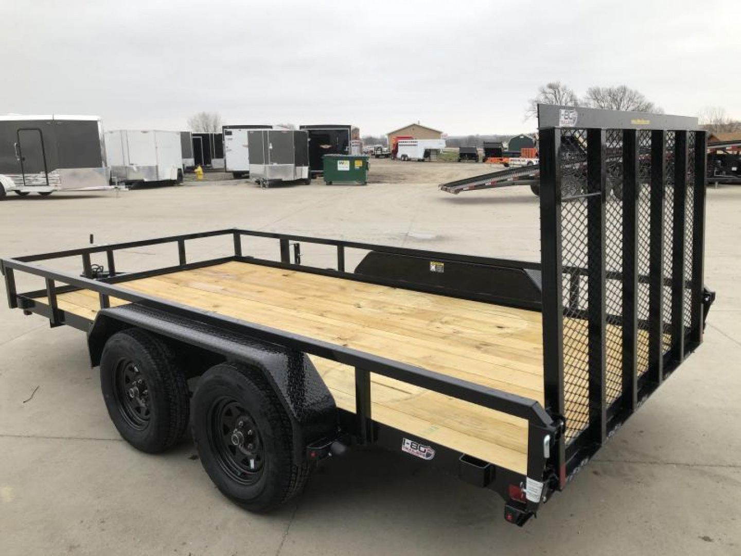 New 2026 H&H Black 82"x16' 7k Rail Side Utility Trailer