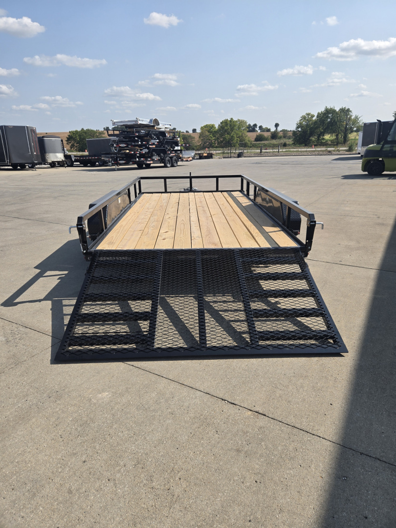 New 2026 H&H Black 82"x16' 7k Rail Side Utility Trailer
