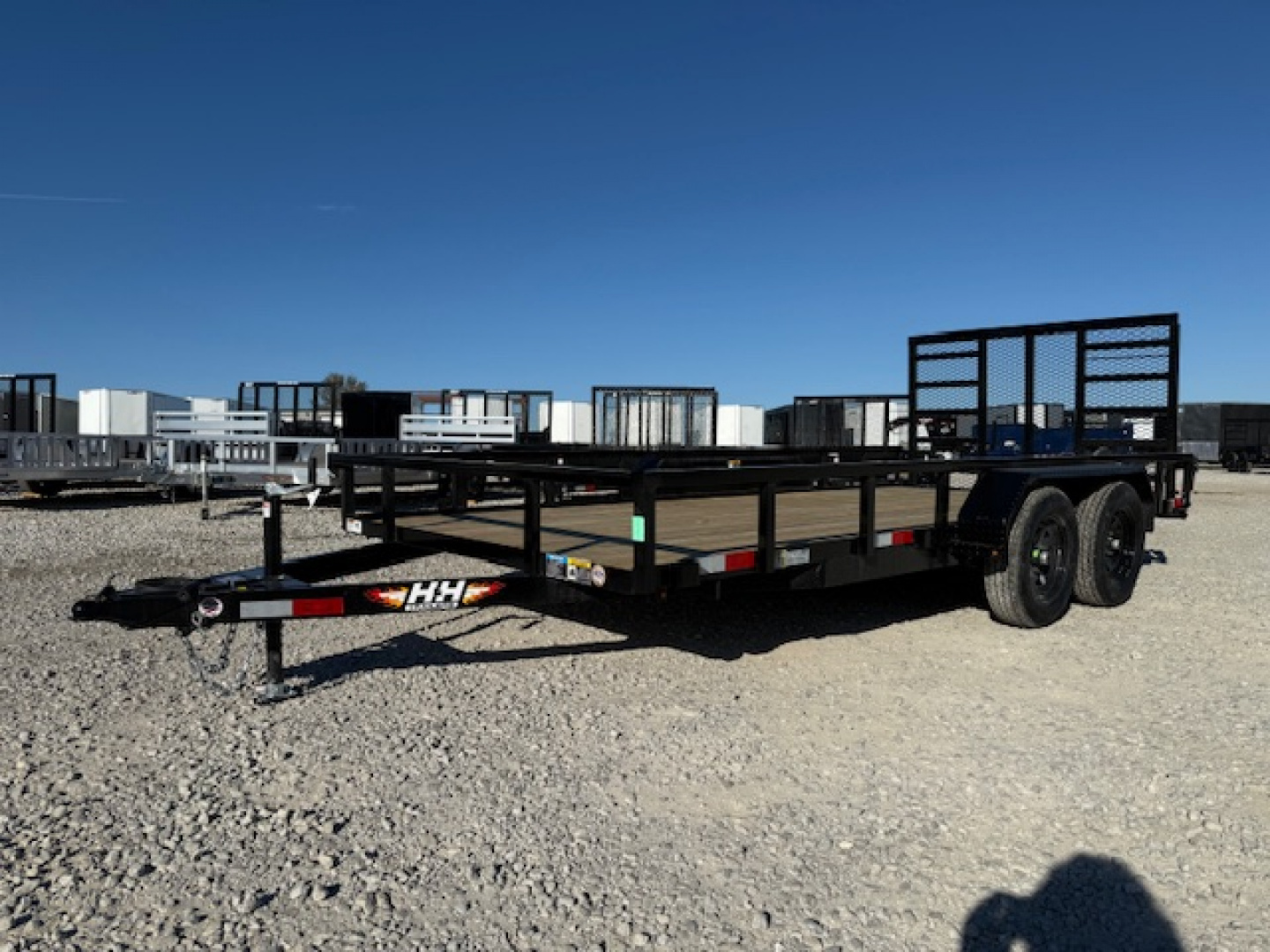 New 2026 H&H Black 82"x16' 7k Rail Side Utility Trailer