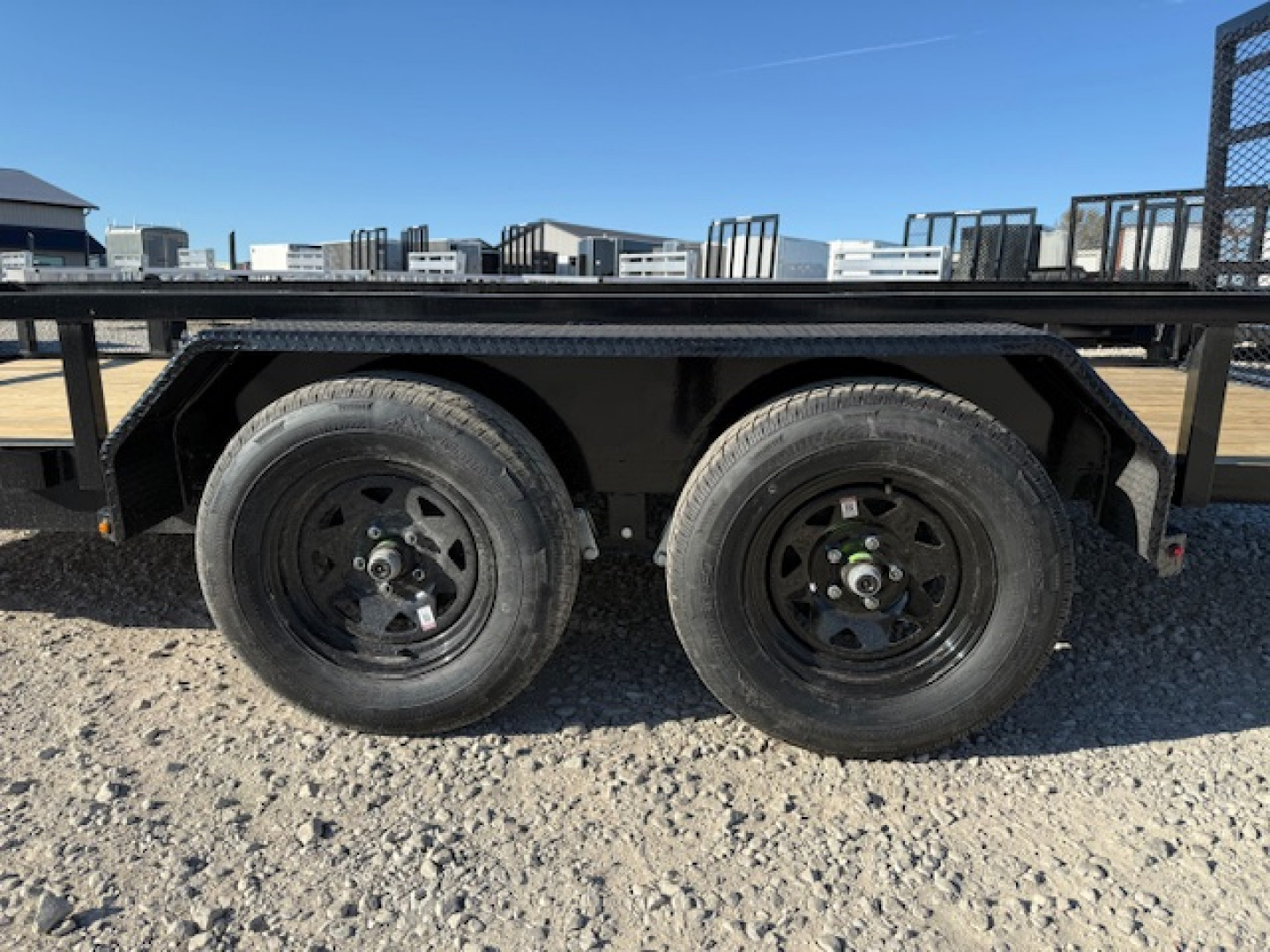 New 2026 H&H Black 82"x16' 7k Rail Side Utility Trailer