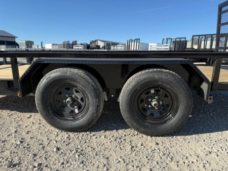 New 2026 H&H Black 82"x16' 7k Rail Side Utility Trailer