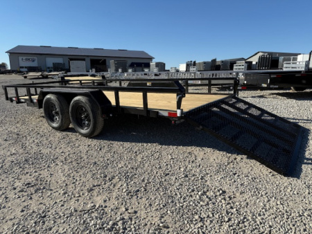 New 2026 H&H Black 82"x16' 7k Rail Side Utility Trailer
