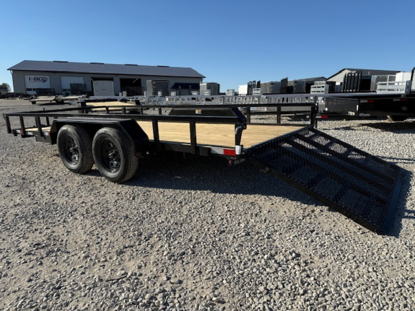 New 2026 H&H Black 82"x16' 7k Rail Side Utility Trailer