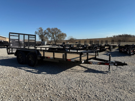 New 2026 H&H Black 82"x16' 7k Rail Side Utility Trailer