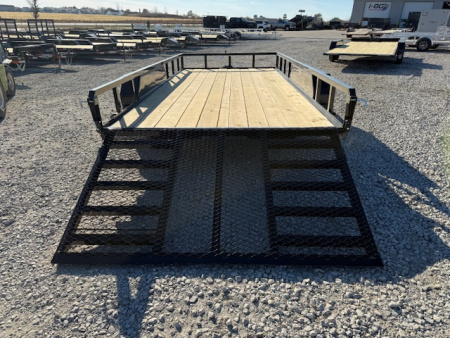 New 2026 H&H Black 82"x16' 7k Rail Side Utility Trailer