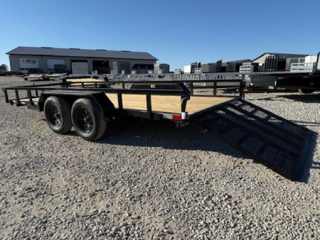 New 2026 H&H Black 82"x16' 7k Rail Side Utility Trailer