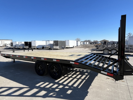 New 2026 H&H Black 102"x18'+4' 14K Standard Duty Dovetail Bumper Pull Deckover Trailer
