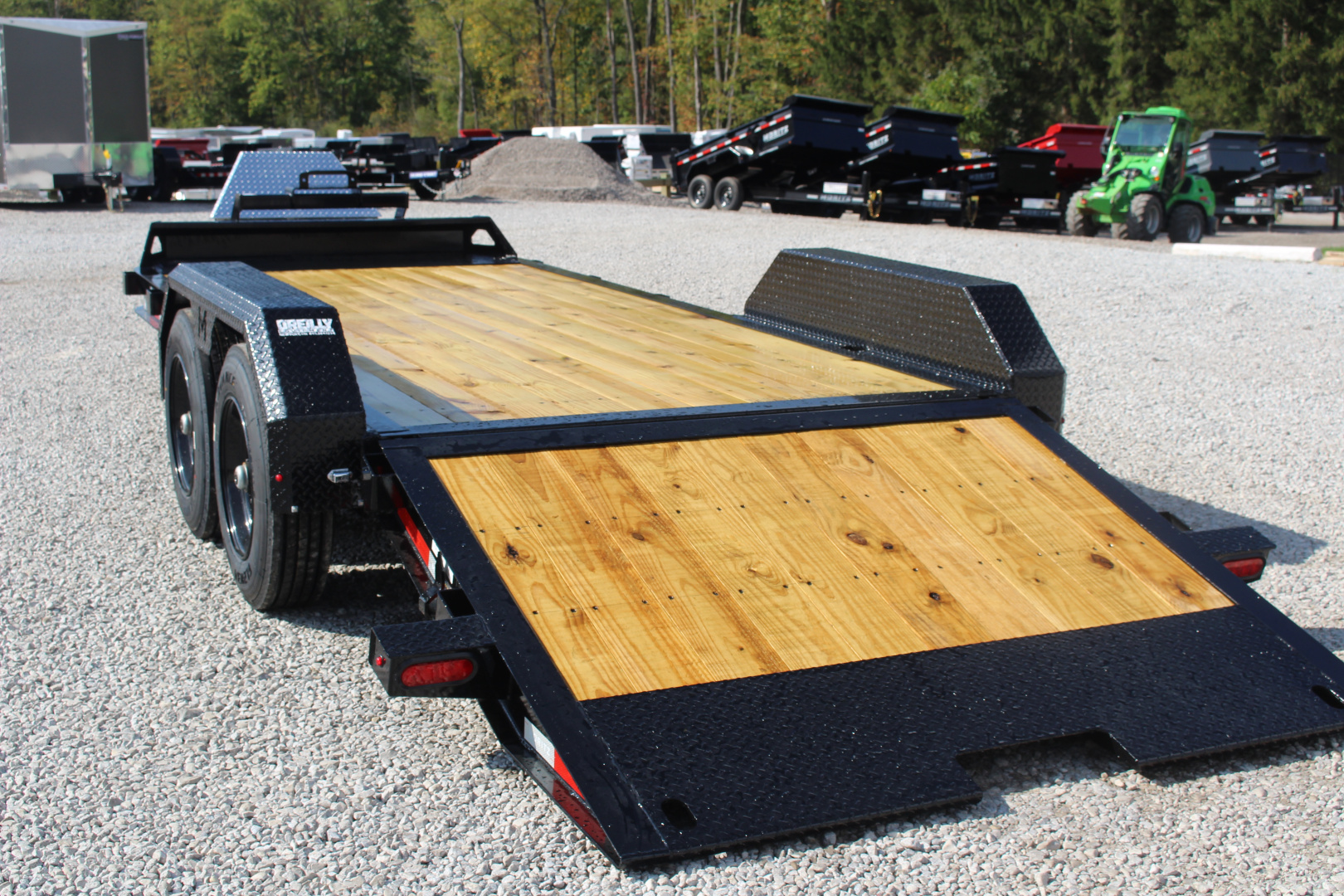 New 2026 Moritz 7' x 14' + 6' Low Pro - Hydraulic Power Tail - Equipment Trailer - 16000# GVW