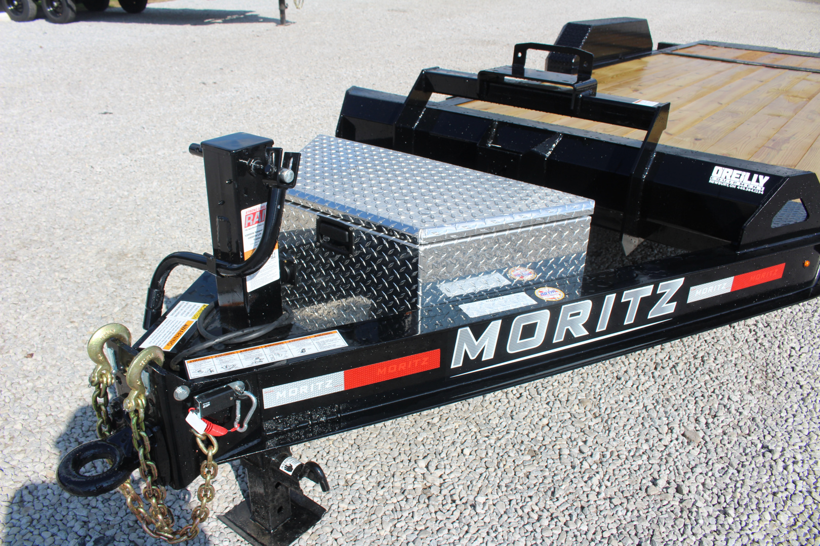 New 2026 Moritz 7' x 14' + 6' Low Pro - Hydraulic Power Tail - Equipment Trailer - 16000# GVW