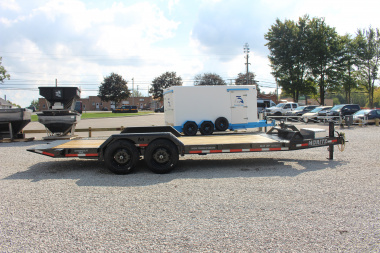 New 2026 Moritz 7' x 14' + 6' Low Pro - Hydraulic Power Tail - Equipment Trailer - 16000# GVW