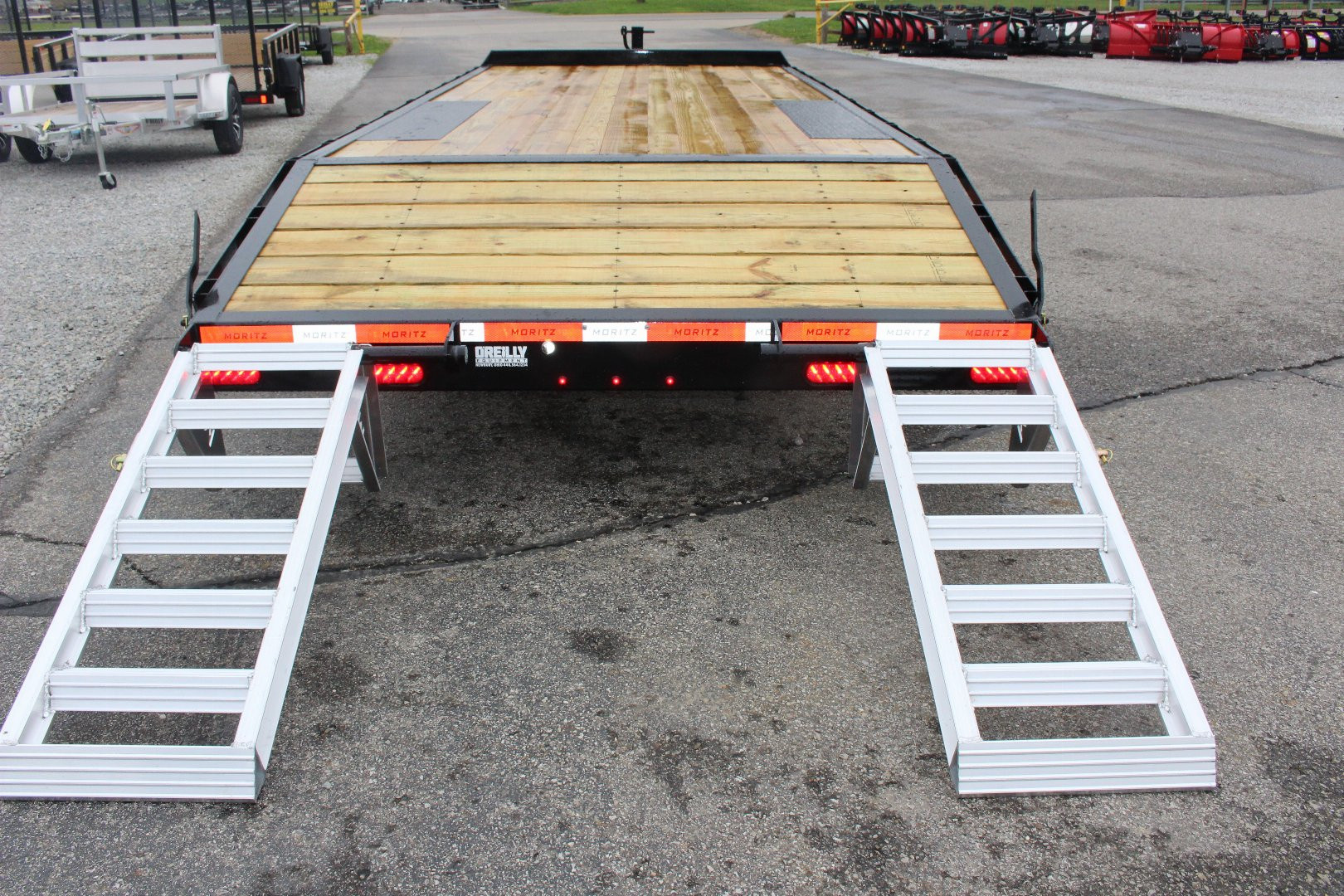 New 2026 Moritz 8' 6" x 18' + 4' Deckover Flatbed w/ Beavertail - Aluminum Ramps - 14,000# GVW
