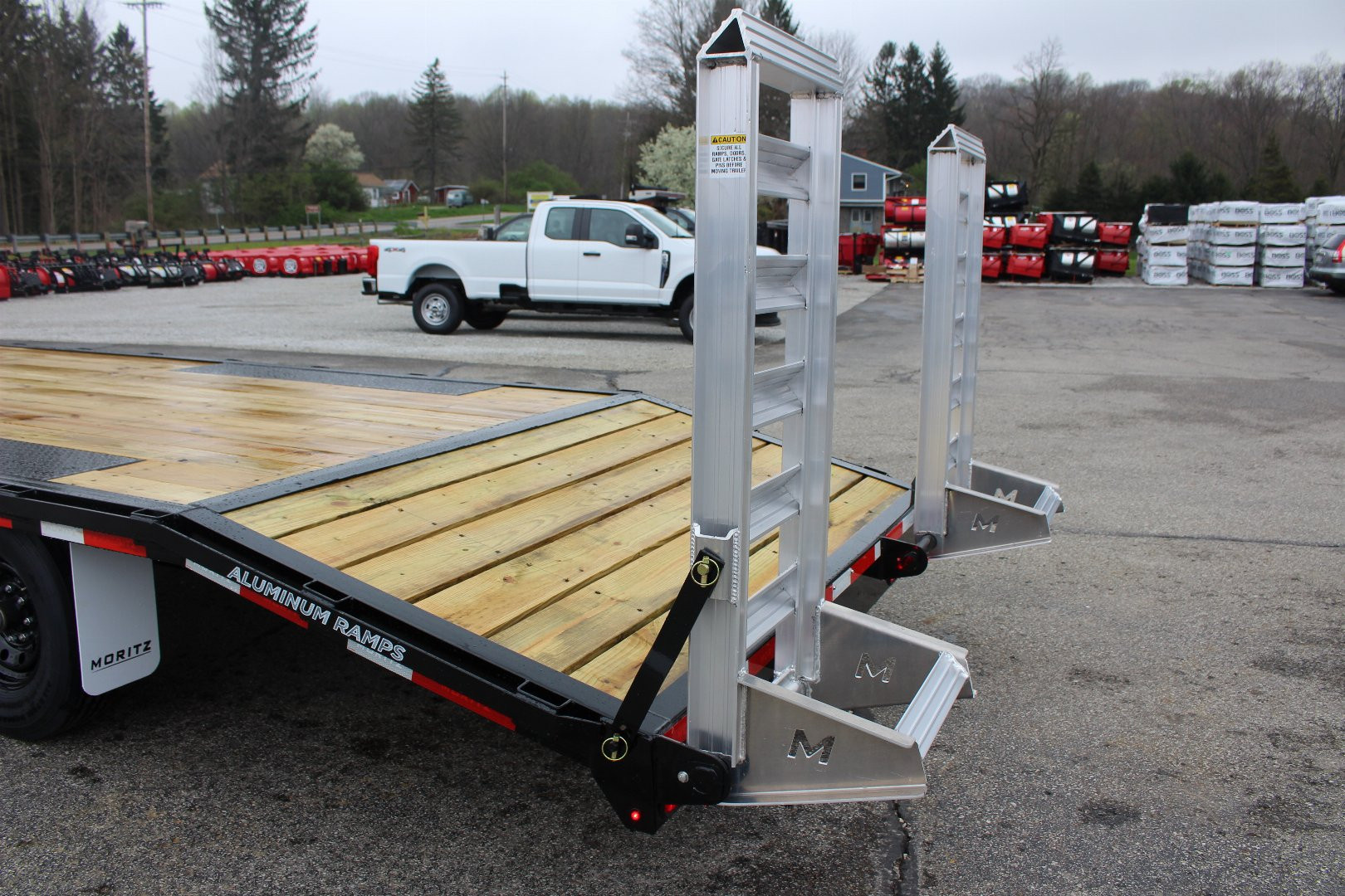 New 2026 Moritz 8' 6" x 18' + 4' Deckover Flatbed w/ Beavertail - Aluminum Ramps - 14,000# GVW