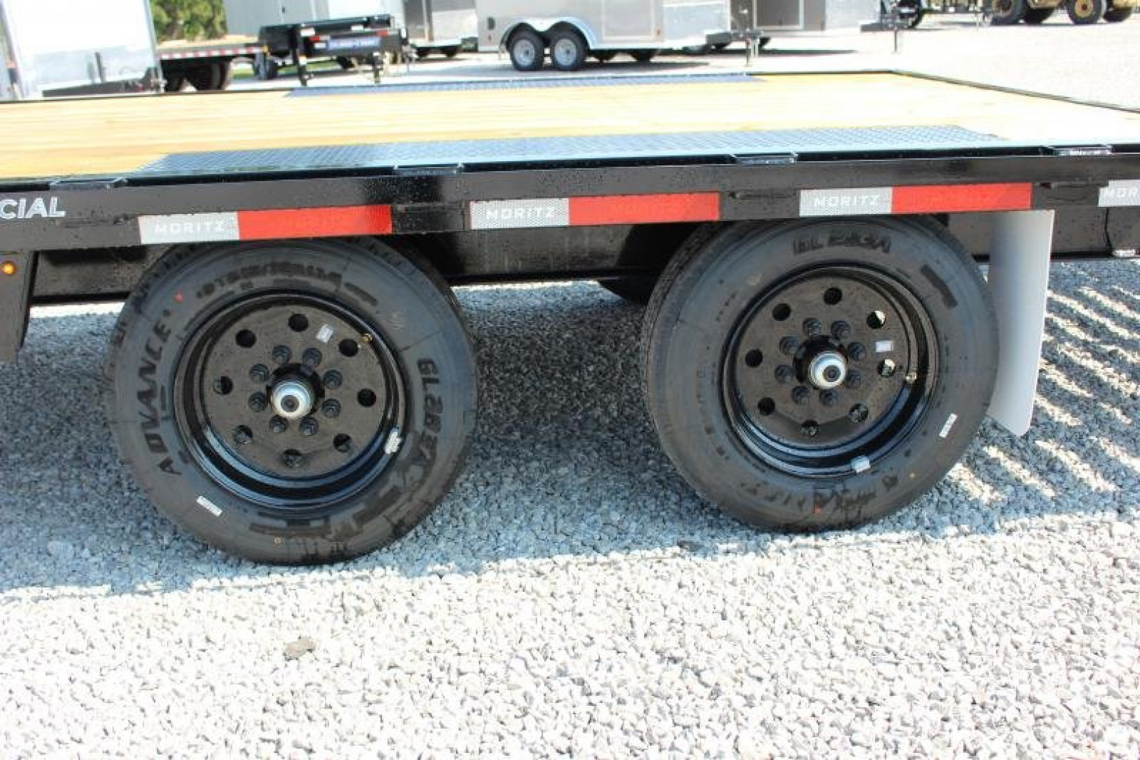 New 2024 Moritz 8' 6" x 18' + 4' Deckover Flatbed w/ Beavertail - Aluminum Ramps - 16,000# GVW
