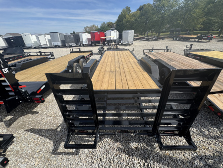 New 2025 LIBERTY LE14K83X19+3B8 Equipment Trailer 83X22 TA KNEE RAMPS (GVW:15400) BLACK