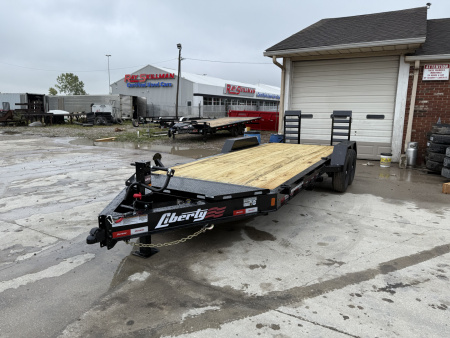New 2025 LIBERTY LE14K83X17+3B8 Equipment Trailer 83X20 TA KNEE RAMPS (GVW:15400) BLACK