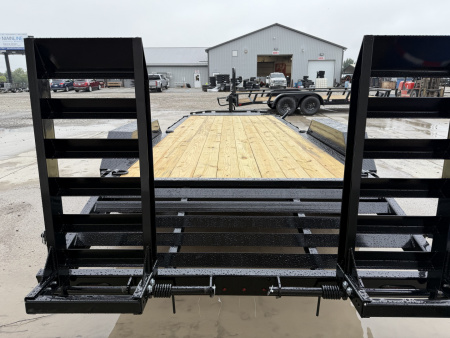 New 2025 LIBERTY LE14K83X17+3B8 Equipment Trailer 83X20 TA KNEE RAMPS (GVW:15400) BLACK