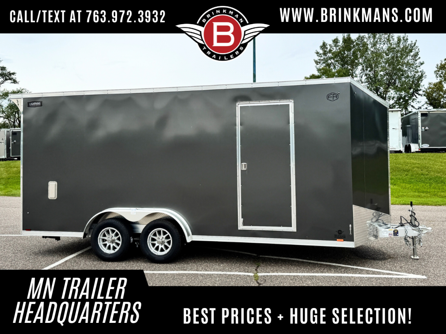 New 2025 Lightning 7.5X18 ENCLOSED CARGO - Ramp door!