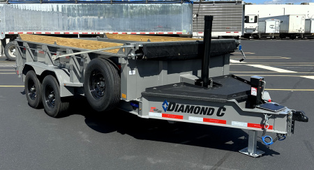 New Diamond C Trailers LPT207 - 14' (14,000 lb. GVWR) Telescoping HD, Spare, Dump Trailer
