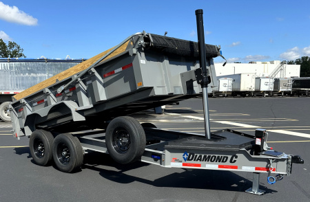 New Diamond C Trailers LPT207 - 14' (14,000 lb. GVWR) Telescoping HD, Spare, Dump Trailer