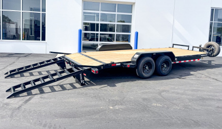 New ETB 83X20 (18+2) 10K EQUIPMENT TRAILER W/ FOLD UP RAMPS - BLACK